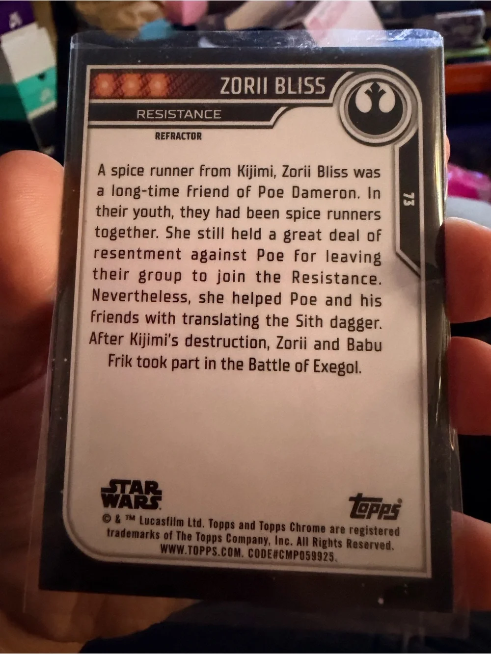 Star Wars Zorii Bliss Trading Card - Red Holo